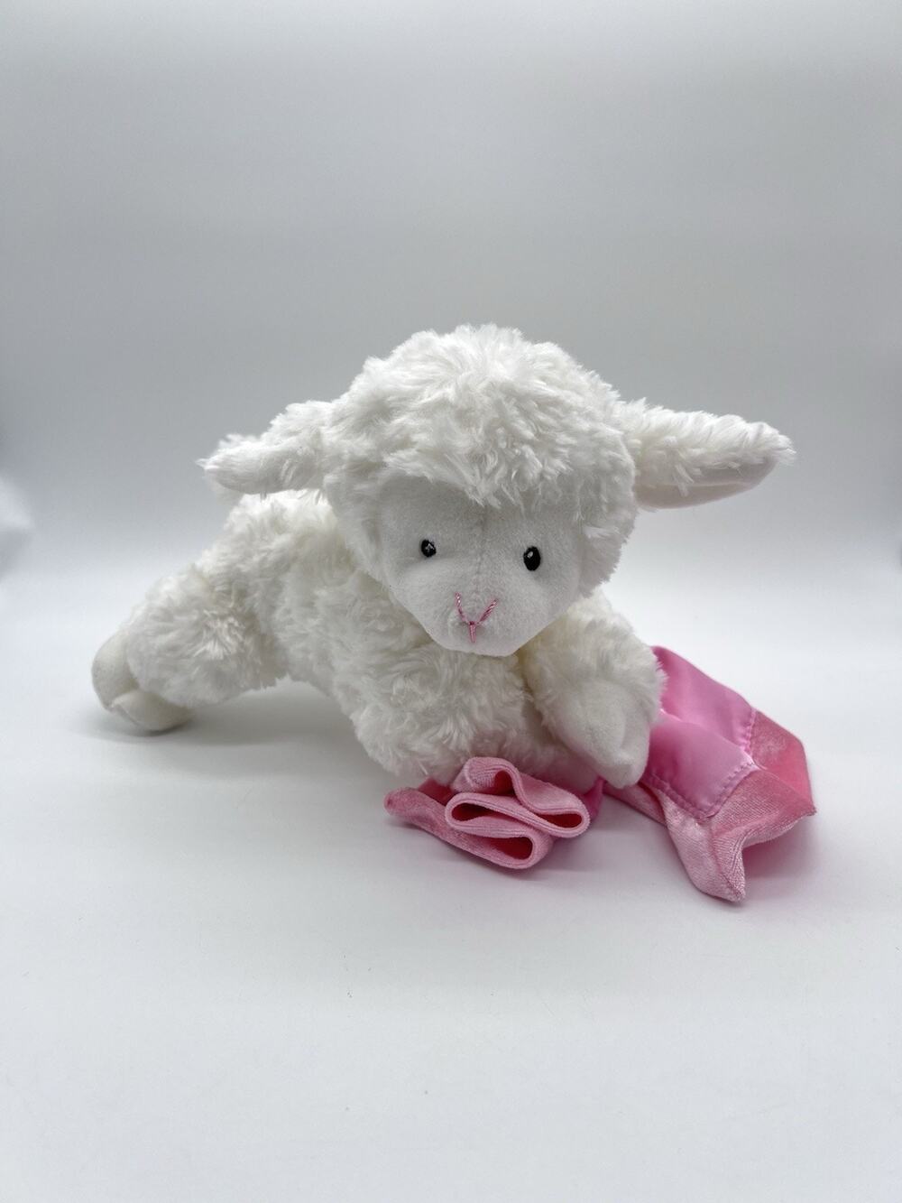 Baby Gund Lena Lamb Plush 9” White Pink Musical Prayer 319894 No Sounds
